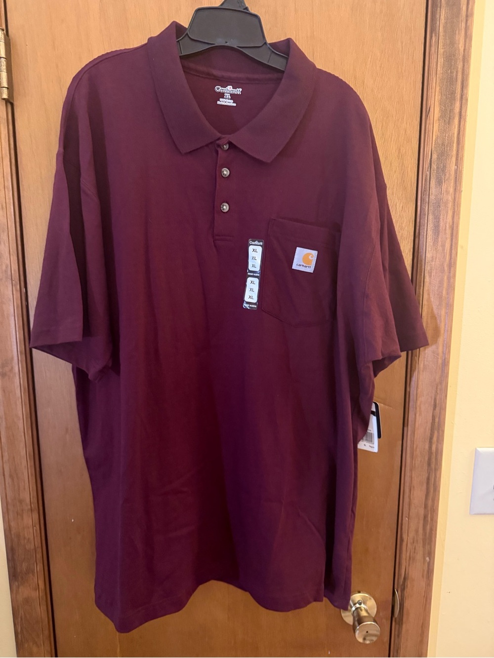 NWT Carhartt Men's Maroon Pocket Polo Shirt Size XL